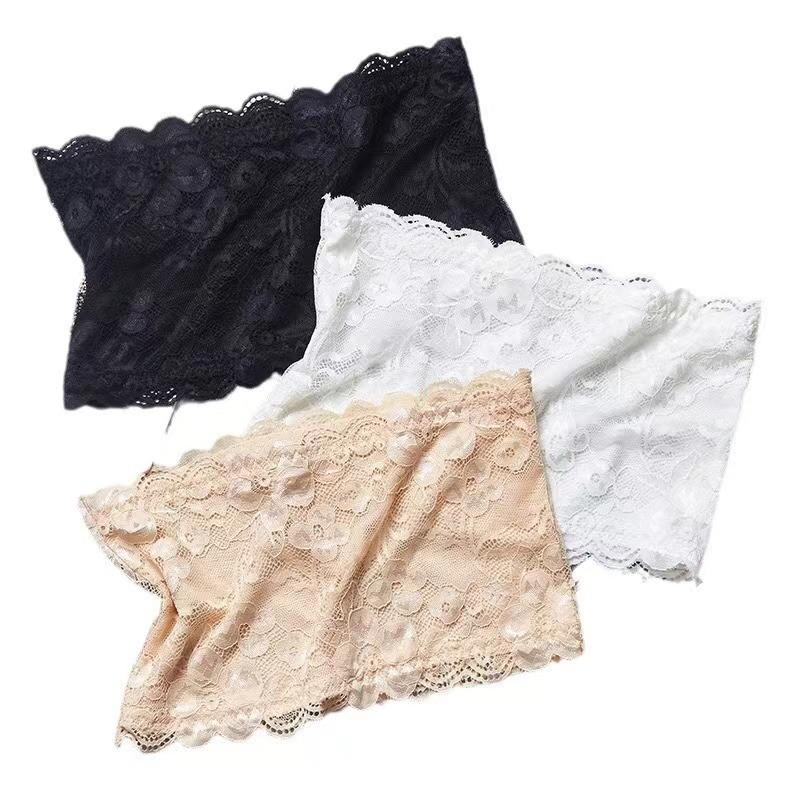 Summer Breathable Invisible Strapless Chest Lady's Sexy Strapless Crop Top Bra Comfortable Underwear Brassiere  Lace Tube Tops