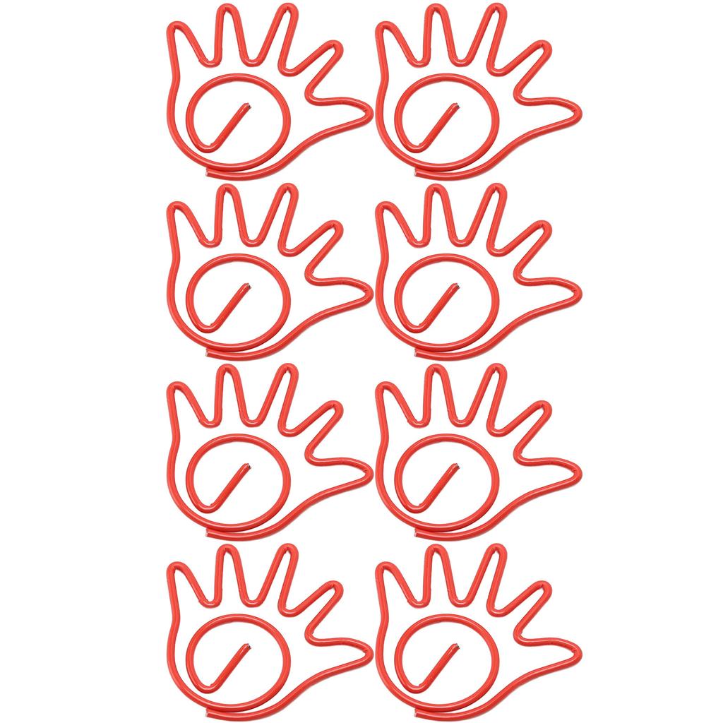 100Pcs Paper Clip Metal Hand Shaped Design Rustproof Paperclip Decoration for School