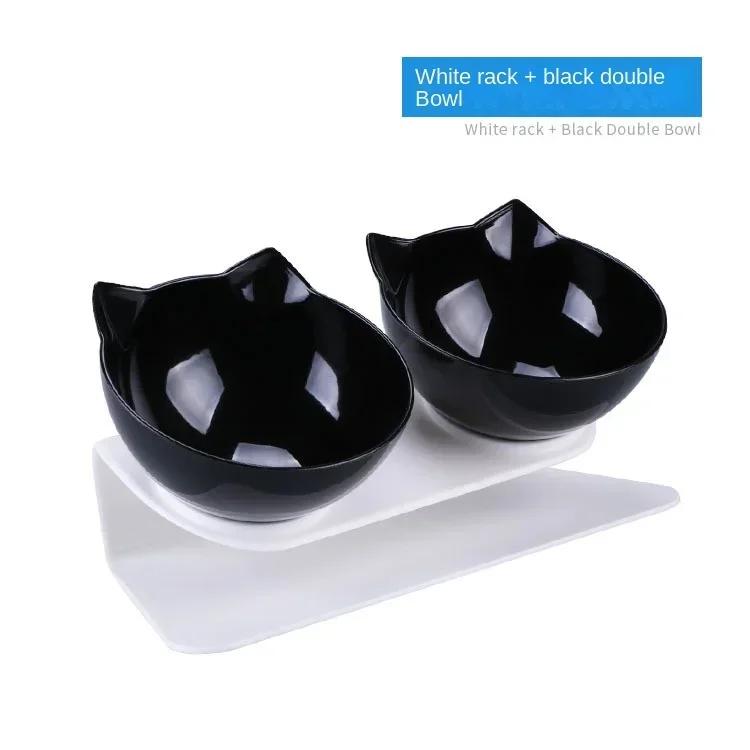 Cat Bowl Dog Bowl With Stand Double-layer Pet Feeding Cat Water Bowl Anti-slip Neck Guard Feeder Cat Food Container Pet Supplies