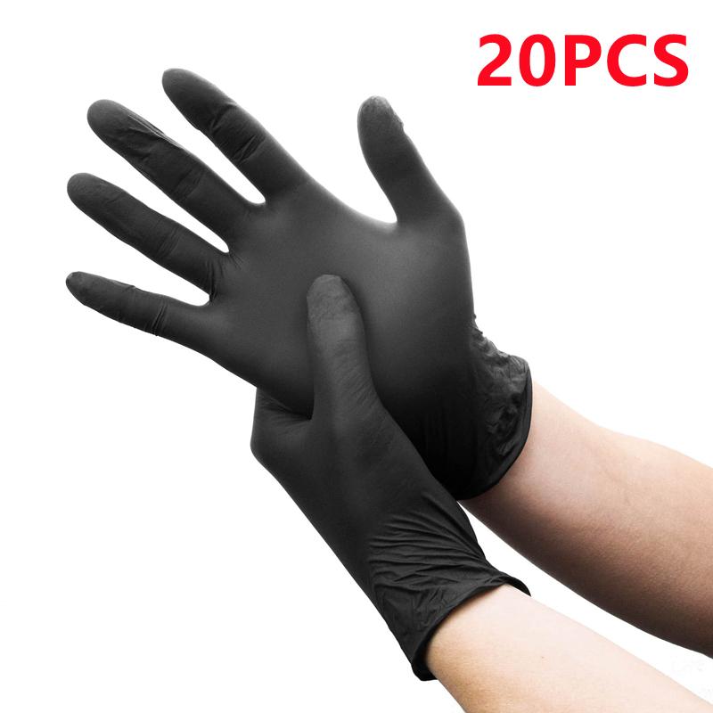 

Одноразовые черные нитриловые перчатки 4 мил Нестерильные Текстурированные перчатки для бытовой уборки для промышленности, приготовления пищи, косметолога, окрашивания волос S