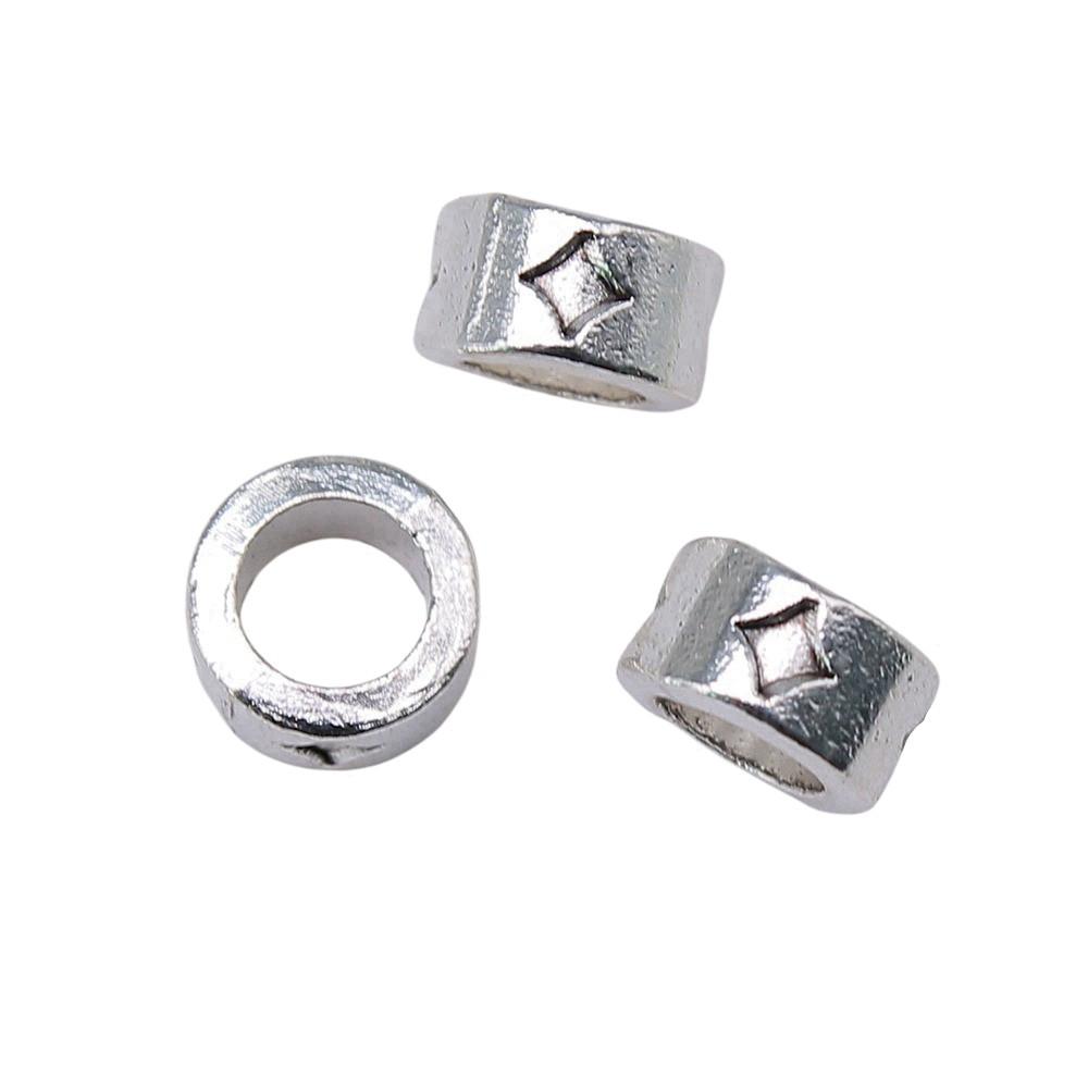 Multi Color Spacer Beads Ornate Metal Big Hole Beads For Jewelry Projects