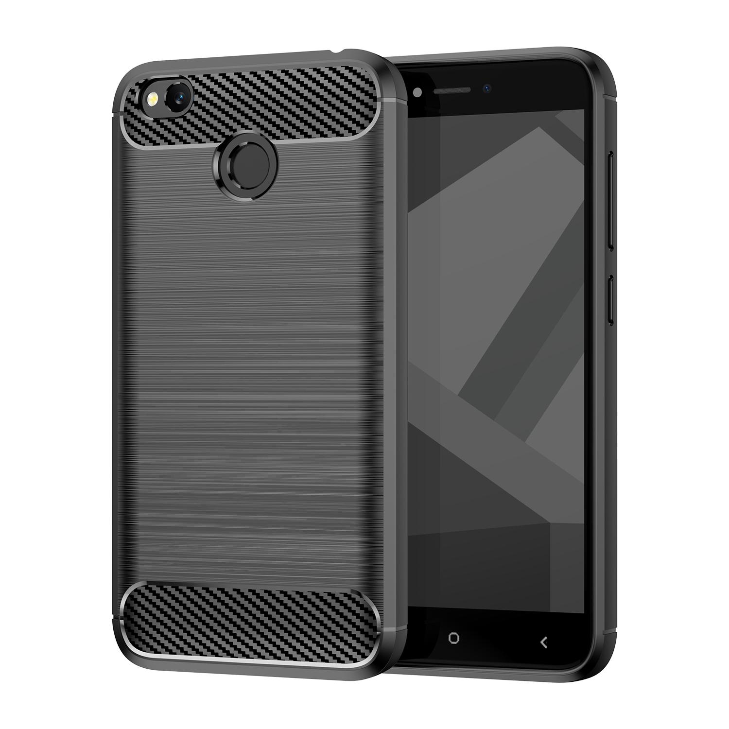 

Мягкий силиконовый чехол для Xiaomi Redmi 4X redmi4x, противоударный матовый защитный чехол для xaomi redmi 4x, роскошные чехлы из углеродного волокна For Redmi 4x чёрный