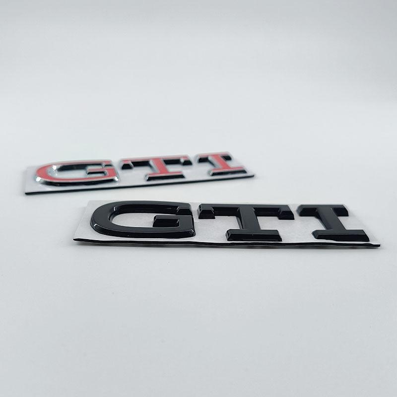 BSK1 Per VOLKSWAGEN VW GTI Nuovo Logo 3D in Metallo Cromato Nero Rosso Lettere Emblema GTI Adesivi Badge Posteriore del Bagagliaio Auto Per Volkswagen VW Golf in2