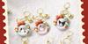Sanrio Hello Kitty & Friends Christmas Wreath Keychain Set featuring Kuromi & Cinnamoroll Pendants