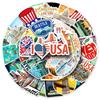 50 American Outdoor Scenery Stickers: Waterproof Travel Decor for Suitcases, Notebooks & Water Bottles
