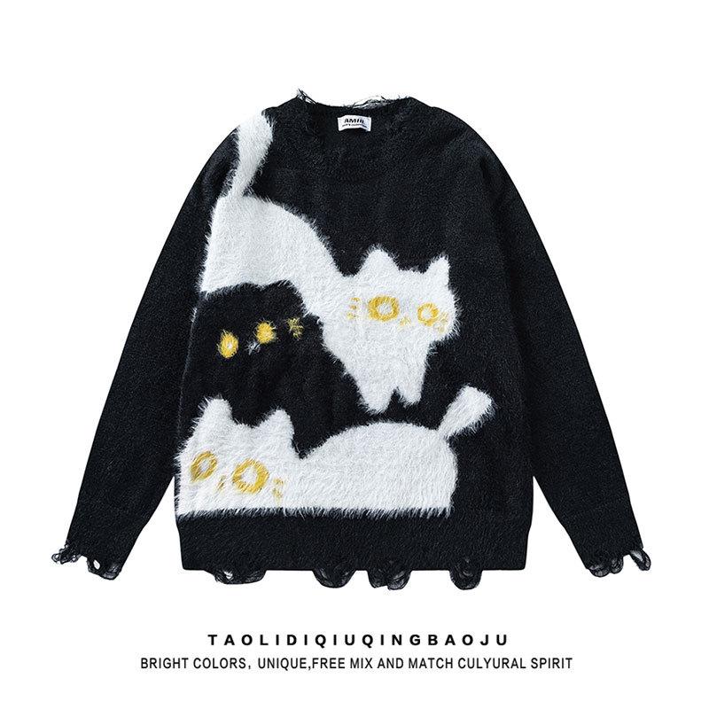 

Tangmu Chaoren 2024 Retro Tassel Sweater - Unisex Autumn Fashion XL чорний
