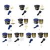 Flight Attendant Costume Airline Captain Outfits Captain Hat Uniform Epaulets Neck Tie Glove for Men Women Halloween