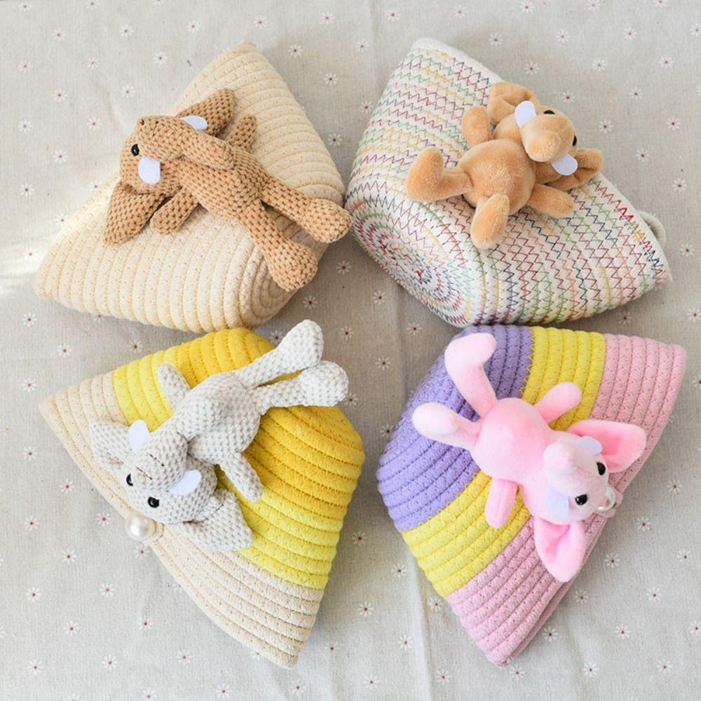 

Детская сумка через плечо с пряжкой в виде плюшевой куклы, летняя пляжная сумка, прочная тканая сумка через плечо для путешествий style 1