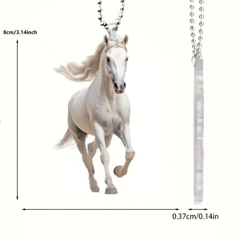 Acrylic White Beautiful Horse Car Ornament Trendy Decoration For Car Design Interior