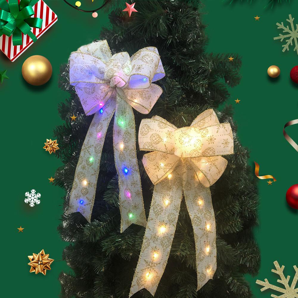 Red Led Charming Butterfly Bow Decoration For Christmas Tree And Door Festivities