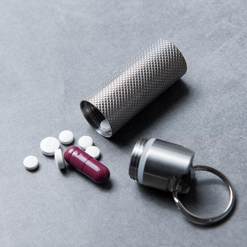 YORA Pure Titanium Mini Portable Pill Box Keychain
