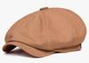 [sproutsy] Casual Men's Simple Solid Color Newsboy Hat (JP, Size Chart, 58.0 Cm, Beige)