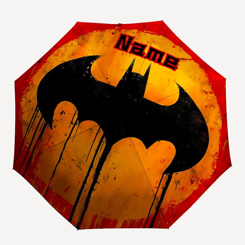 

1pc Batman Symbol Custom Name Automatic Folding Umbrella, Durable Plastic & Iron, Lightweight for Outdoor Daily Use S1230045