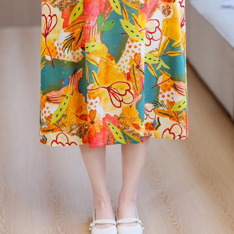 Plus Size Eleganckie sukienki letnie Luźne sukienki typu oversize z krótkim rękawem w stylu vintage Kobieta