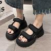 Platform Casual Sandals Female Students Summer New Versatile Velcro Muffin Sports Large Size Beach Women's Shoes