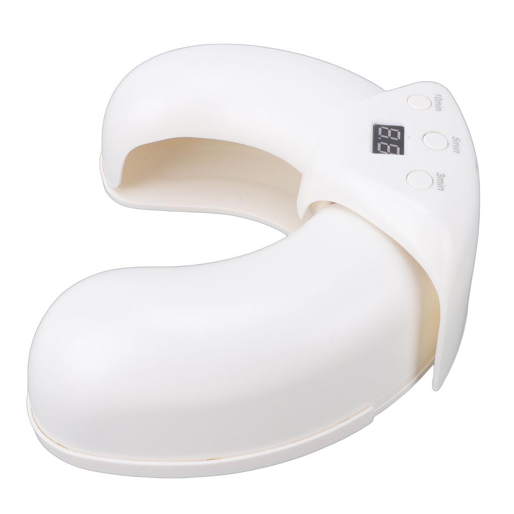 Nail Lamp 3 Timer Settings 18 LED Moon Shape Plug In Nail Dryer Even Curing for Gel Polish Countdown Timer White