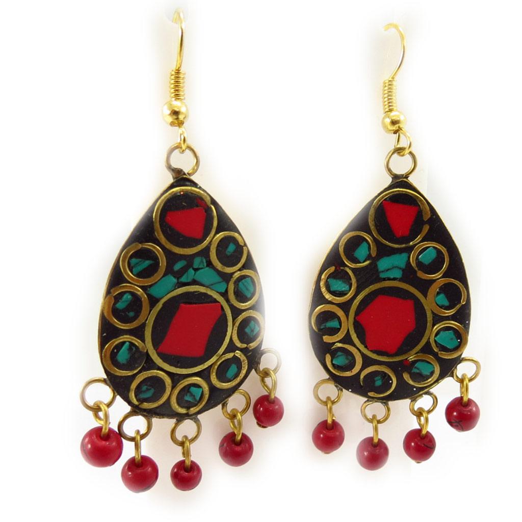 Les Trésors De Lily [K6497] - Cercei Creator 'Altaï' roșu verde