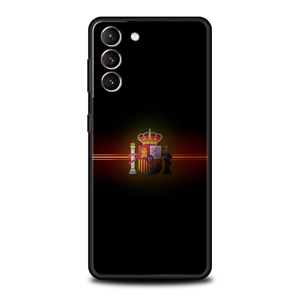 Custodia per telefono bandiera Spagna Per Samsung Galaxy S25 S24 S23 FE S22 Ultra S20 S21 5G S10 Plus S10E Cover Nera Morbida
