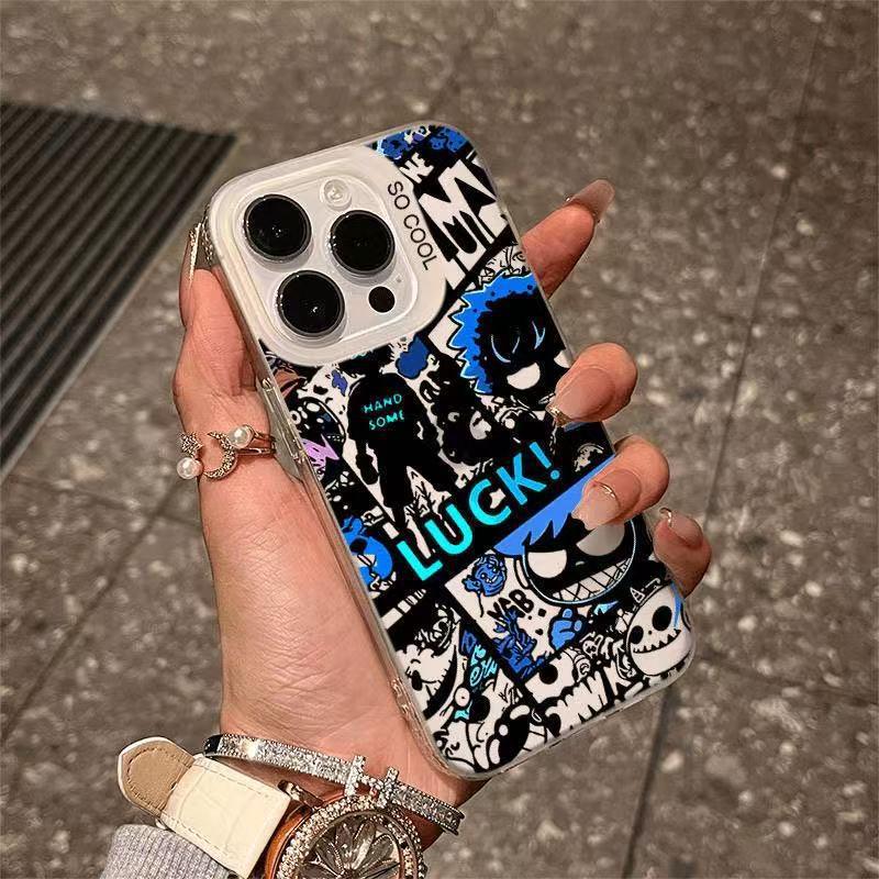 Graffiti Style Case for Apple iPhone 13-17 Pro Max: Energetic European & American Design