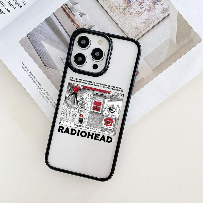 Transparente Handyhülle mit Radiohead-Motiv für iPhone 14, 12, 11, 13 Pro Max, X, XR, XS, SE (2020), 7, 8 Plus
