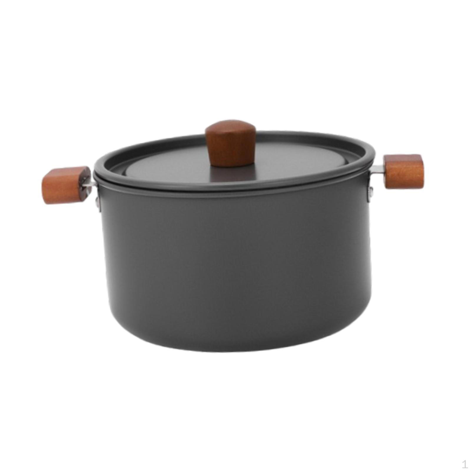 

Походная посуда для готовки, кастрюля с антипригарным покрытием, прочная, с крышкой для использования на открытом воздухе 2.8L