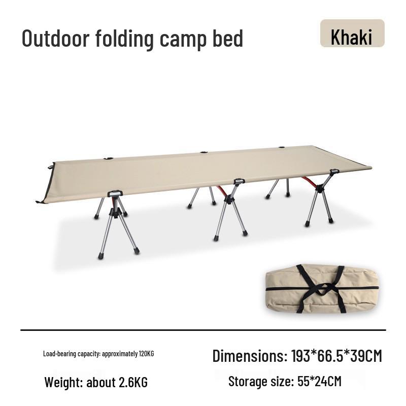 Ultra-Light Aluminum Folding Camp Bed for Camping, Office Naps, and Self-Driving Adventures