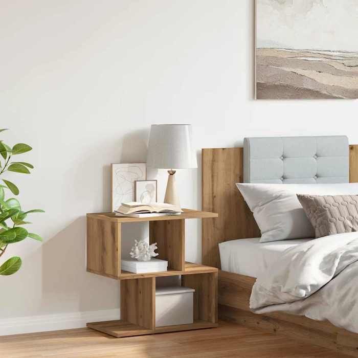 VidaXL Bedside Table Artisan Oak 50x30x51.5 Cm Engineered Wood, Side Table, Bed Cabinet, Side Table 856536