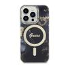 Guess Golden Marble Magsafe - Etui Iphone 14 Pro Max (Czarny)