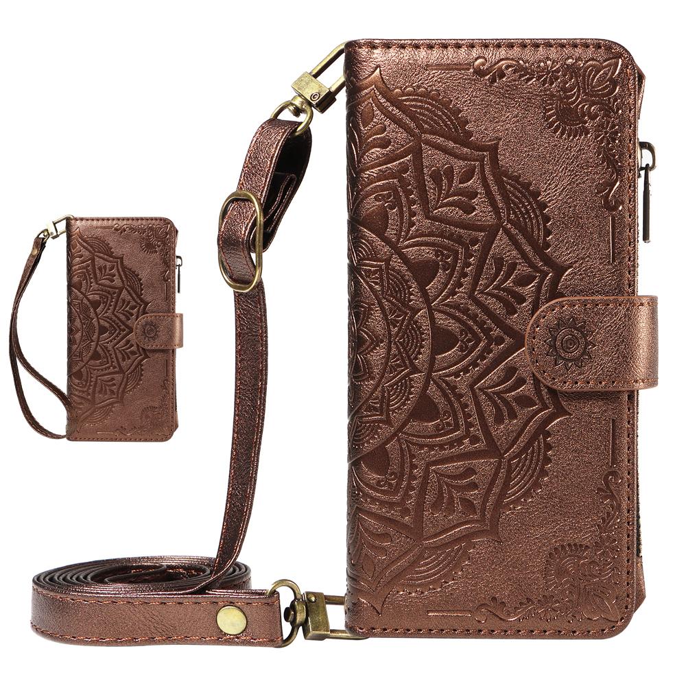 Portfel z wytłaczanej skóry Mandala Etui z klapką Do Samsung Galaxy A57 A37 A56 A36 A26 A55 A35 A54 A34 A25 A24 A23 4G 5G