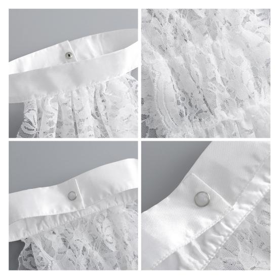 Neck Scarf with Lace Embroidery Retro Style Multi Layer Design Palace Collar Winter Outdoor Cycling Versatile Fashion Accessory