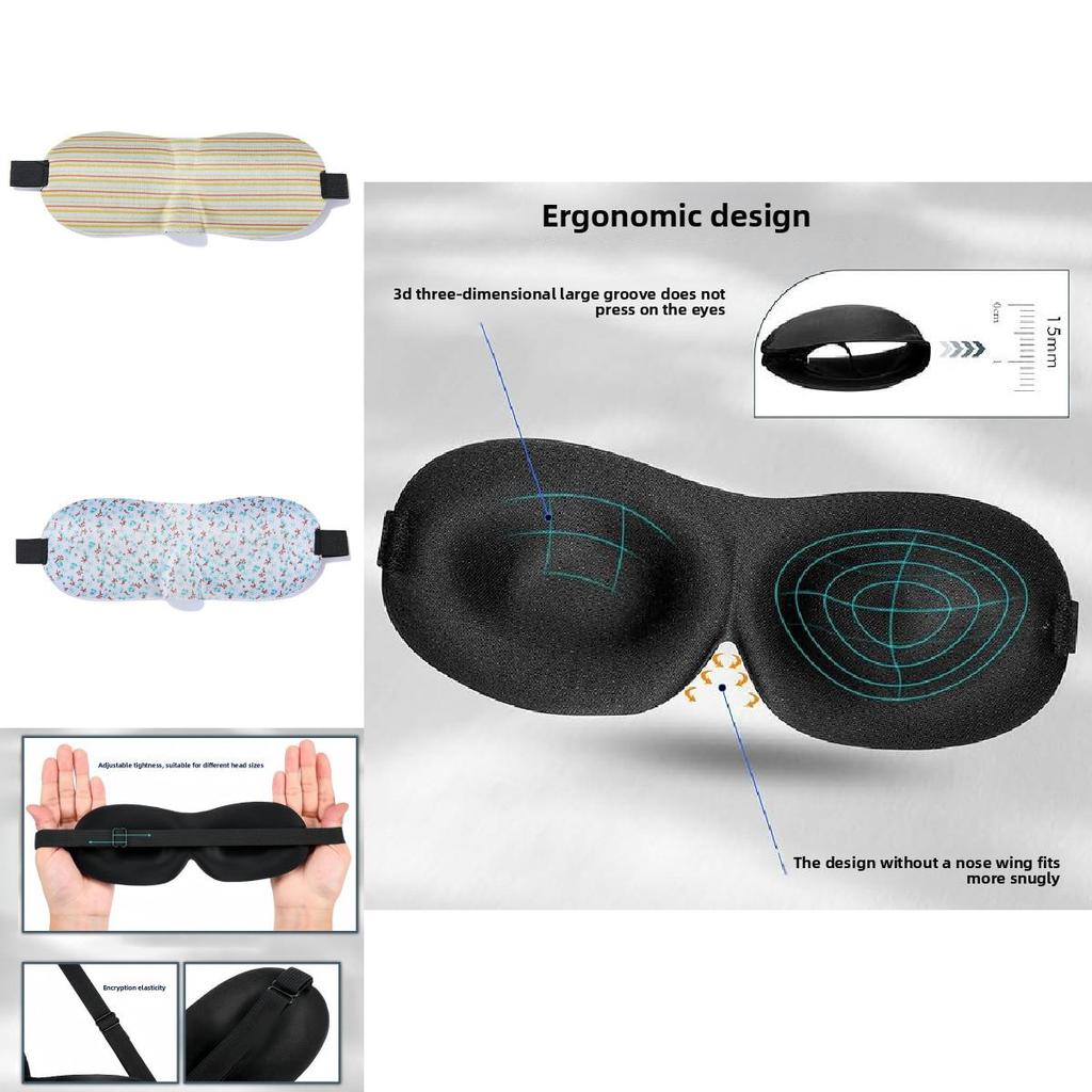 3d Stereoscopic Light Blocking Breathable Sleep Eye Mask For Travel And Sleep Improvement