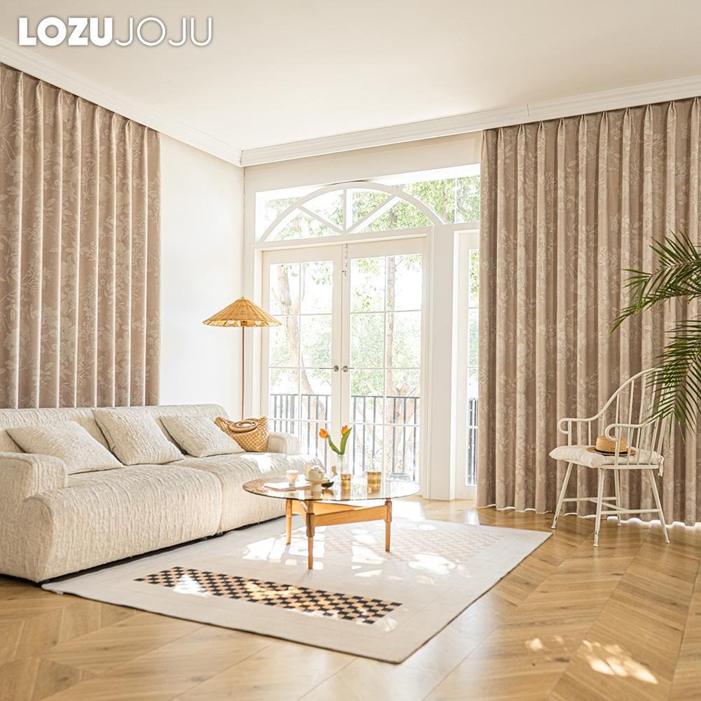 1PC LOZUJOJU French Gentle Printed Curtains with 70-80% Blackout for Bedroom Living Room Window for Home Decor