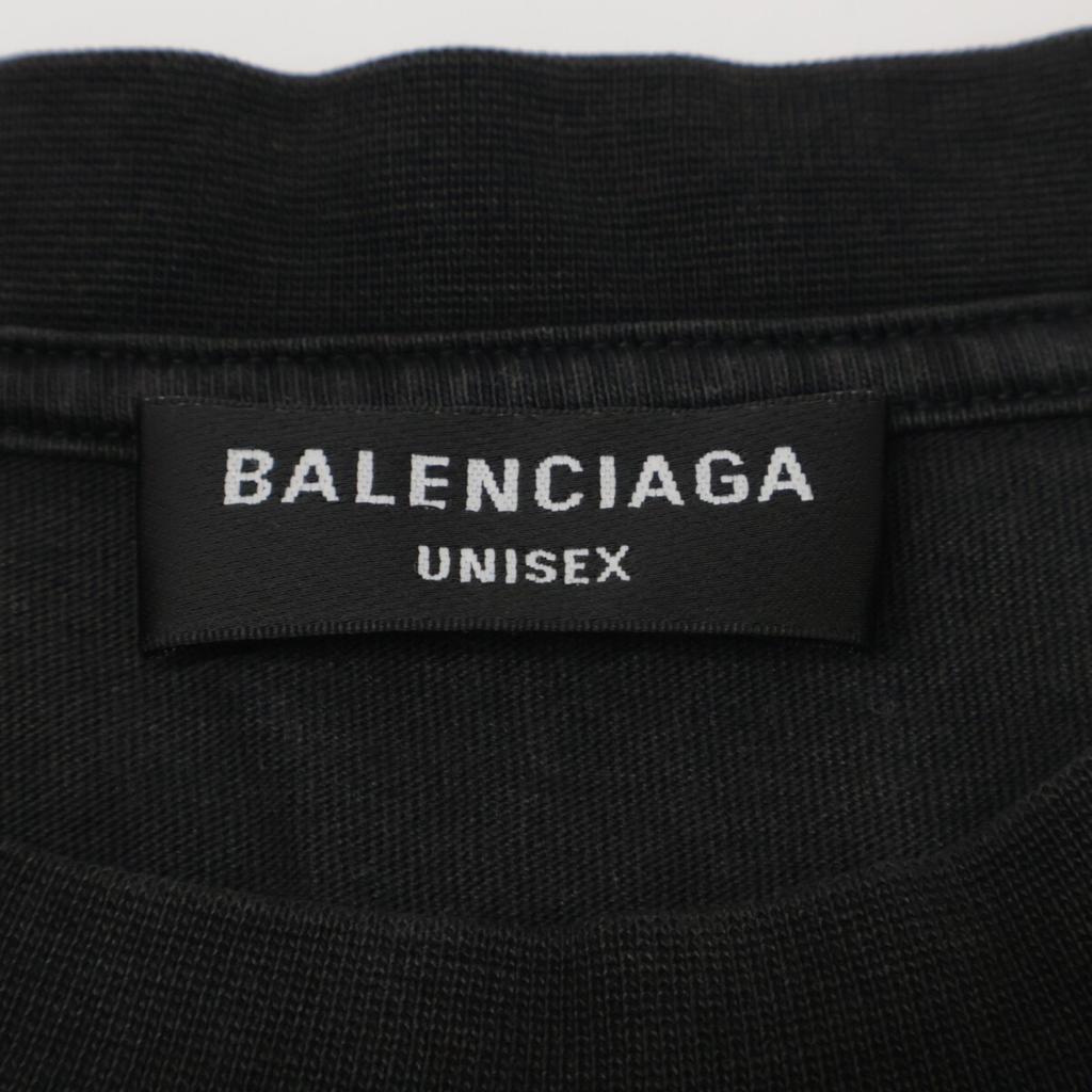 BALENCIAGA 612966 Black 21 One Point Crew Neck T-Shirt tops L blackUsed