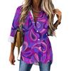 Women Printed Shirt Fashion 2025 New Spring and Autumn Casual Elegant Long Sleeve Lapel Top Street Style Personalized Shirt