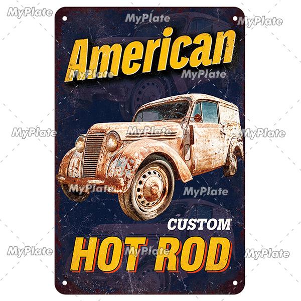 Vintage Auto Garage Metal Sign Vintage Plaque Rules Tin Sign Plate Wall Decor For Bar Club Man Cave Cartoon Art Painting Poster