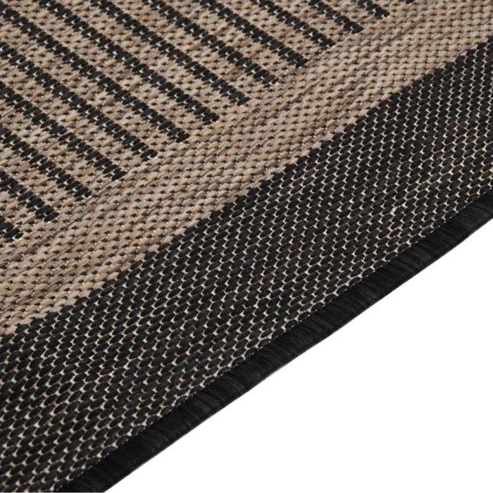 VidaXL Outdoor Flatweave Rug 140x200 Cm Dark Brown