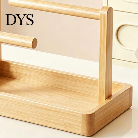 Desktop Storage Rack Wooden Headband Holder Stand, Hair Accessories Organizer Tray for Hairbands, Scrunchies, Wood Ties, Bows & Clips, Jewelry Display