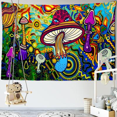 Μανιτάρι Ταπετσαρία τοίχου Mandala Bohemia Psychedelic PiZZ Witchcraft Hippie Colorful Art Διακόσμηση δωματίου