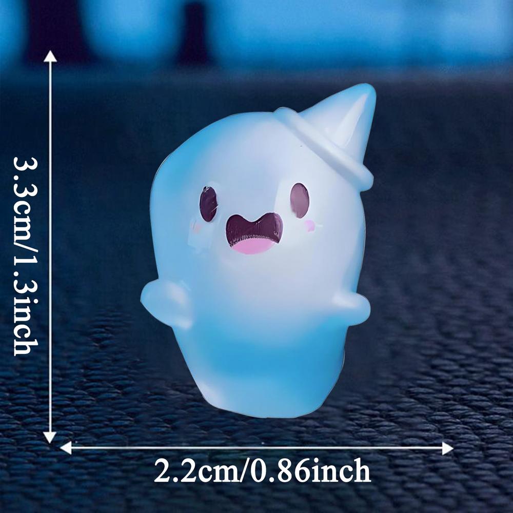 Miniature Ghost Figurines Luminous Resin Figures Small Ghost Garden Decor Holiday Atmosphere Props For Bedroom Living Room