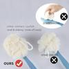 Shower Body Brush with Bristles and Loofah,Back Scrubber Bath Mesh Sponge with Curved Long Handle for Skin Exfoliating Bath, Massage Bristles Suitable