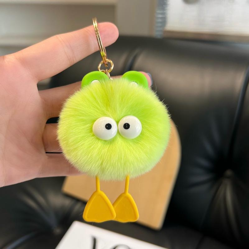 

Милый кролик рекс, перо, утка, маленький помпон, брелок для ключей от машины, кулон, интернет-знаменитость, плюшевый, кулон для сумки/книги, подарок зелёный