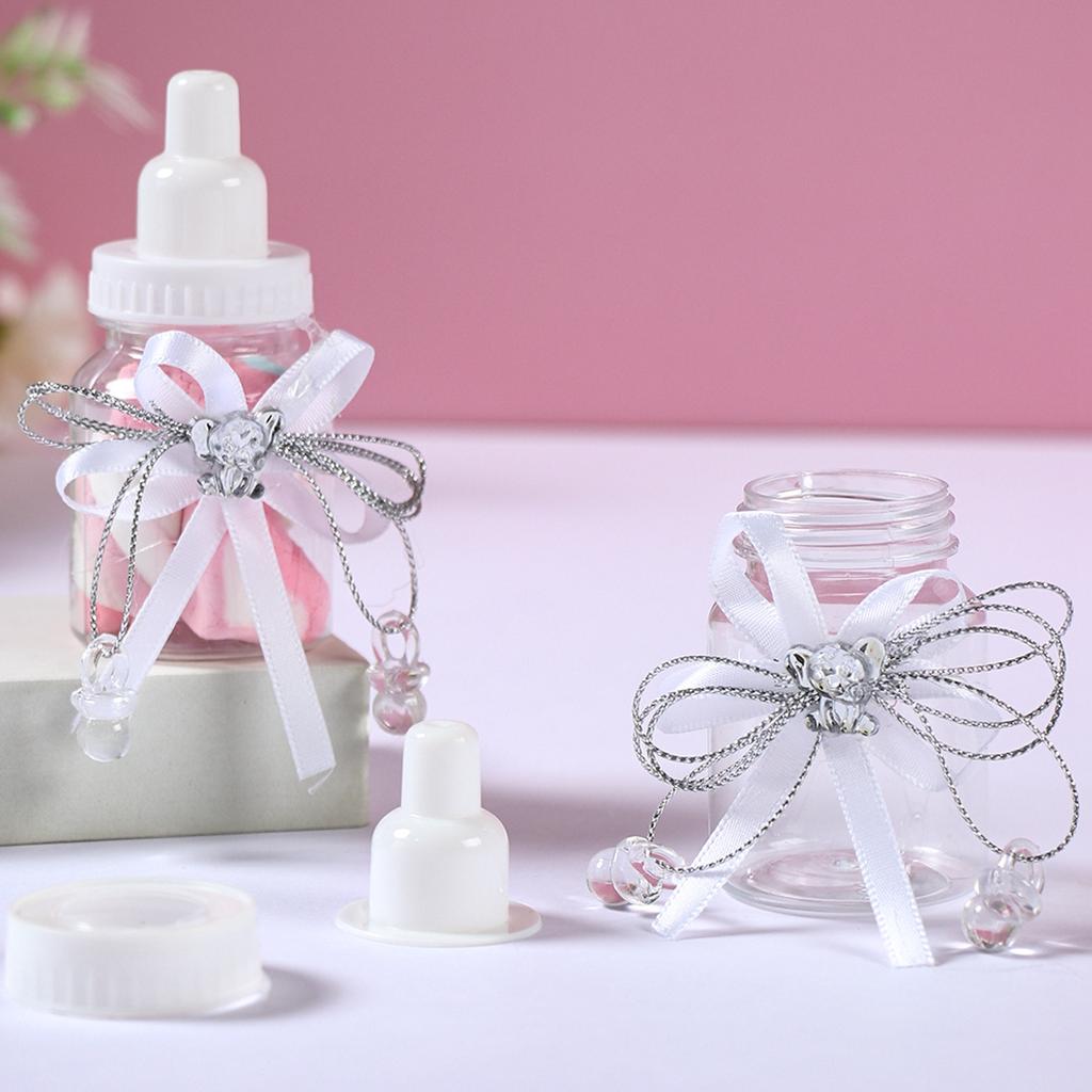 12Pcs Mini Baby Bottle Candy Box Gender Reveal Party Decorations Pink Blue Gift Box Bottle Baptism Baby Shower Party Favors