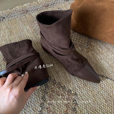 Retro Temperament Pointed Inner Short Tube Thin Boots Women's 2025 Autumn and Winter New Sleeve Knight Boots