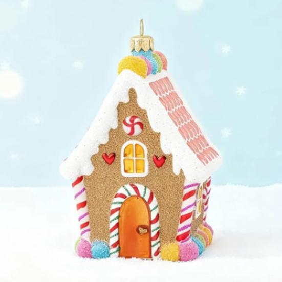 Yousheng Gingerbread House Christmas Decoration Resin Gingerbread Christmas Tree Hanging Ornaments for Tree Holiday Party Home Decor
