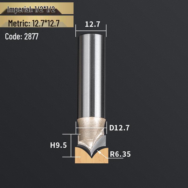 Professionelles 1/2" Schaft Wolframstahl Spitzschnitzmesser & 1/4" Schaft Trimmer Fräser für Holzbearbeitung