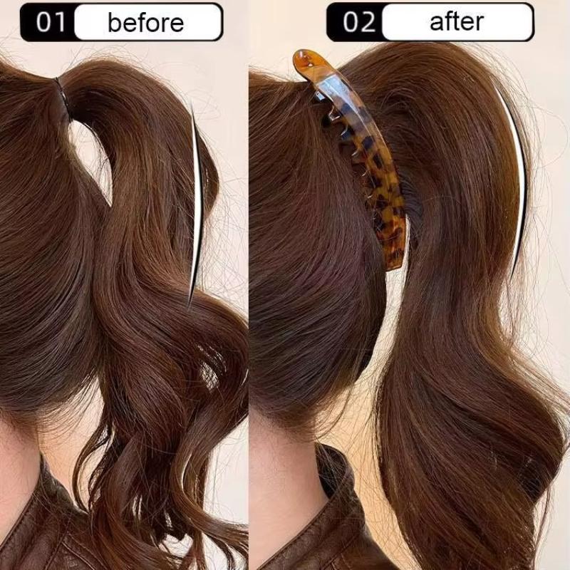 Banana Clip Fish Shaped Hairpin Tortoiseshell Solid Color Women Hair Accessories Hairgrip Twist Clamp Ponytail Barrette Headwear