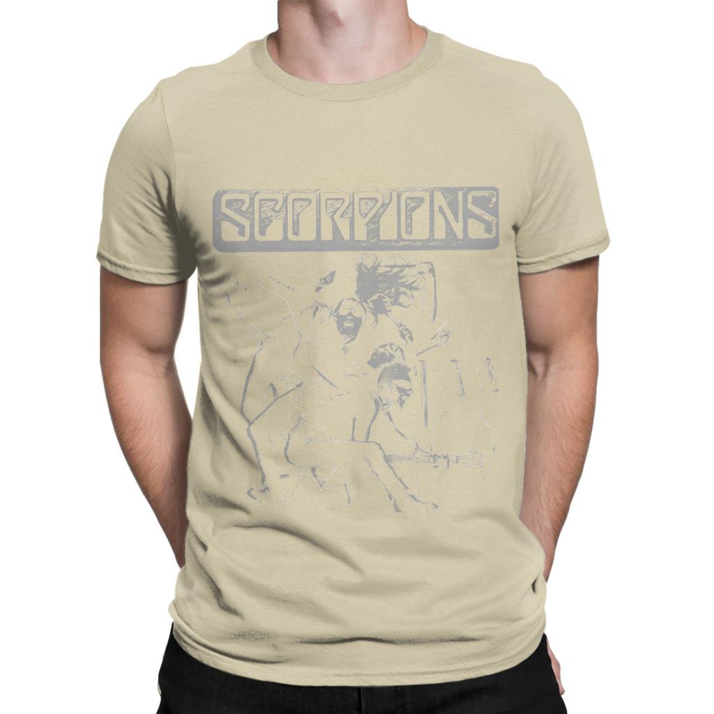 Vintage Sillhouette Band Funny 100 Cotton TShirt Scorpions Tees Tops For Unisex