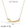 18K Gold-Plated Stainless Steel Dachshund Pendant Ring Necklace Earrings for Women Tarnish Free Waterproof Antihistamine Jewelry