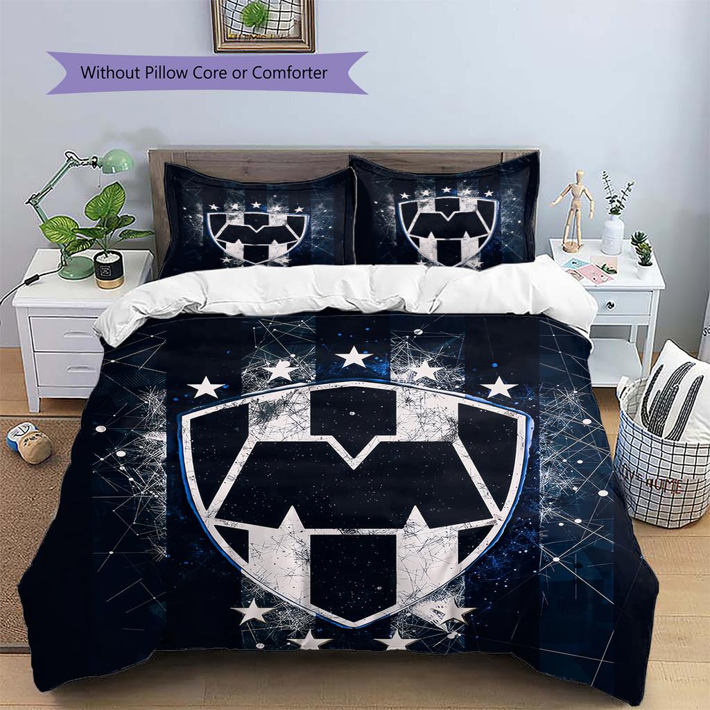 Monterrey Football Club Pattern Bedding Home Decoration Birthday & Festival Gift (1 * Duvet Cover + 2 * Pillowcase, Without Core)