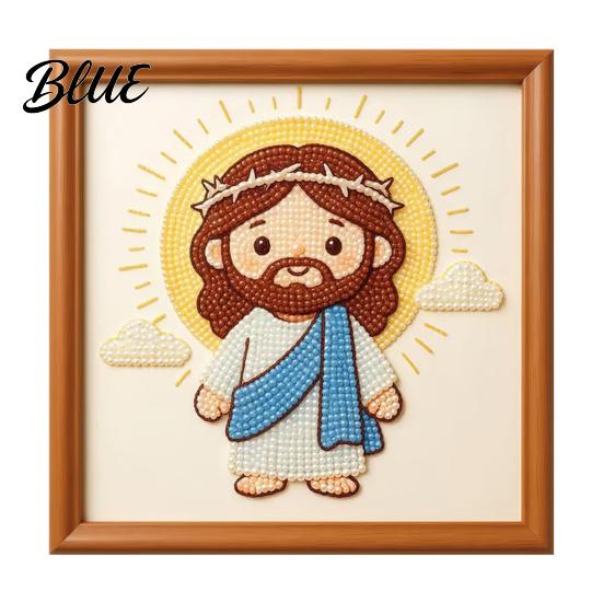 Inspirational Art Project Jesus Faux Pearl Painting Kit DIY Handmade Rhinestone Craft Kit Crafts Beginner Friendly Religious for Home Decoration A